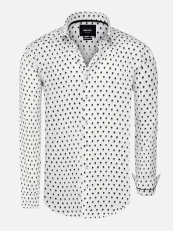 Wam Denim Apollo Tailored Fit White Overhemd| Overhemd Lange Mouwen