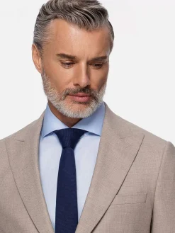 Wam Denim Araya Peak Lapel Single Breast Beige Suit Blazer| Colberts