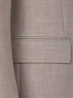 Wam Denim Araya Peak Lapel Single Breast Beige Suit Blazer| Colberts