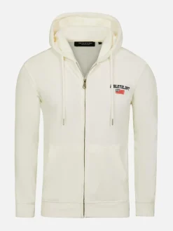 Wam Denim Avery Full Zipped White Hoodie Shorts Set| Sweaters