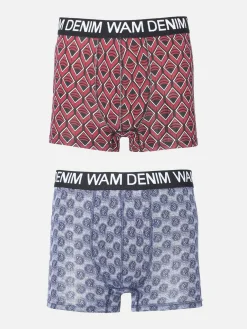 Wam Denim Boxer 73006 Mabou Grey Dark Red| Boxershorts
