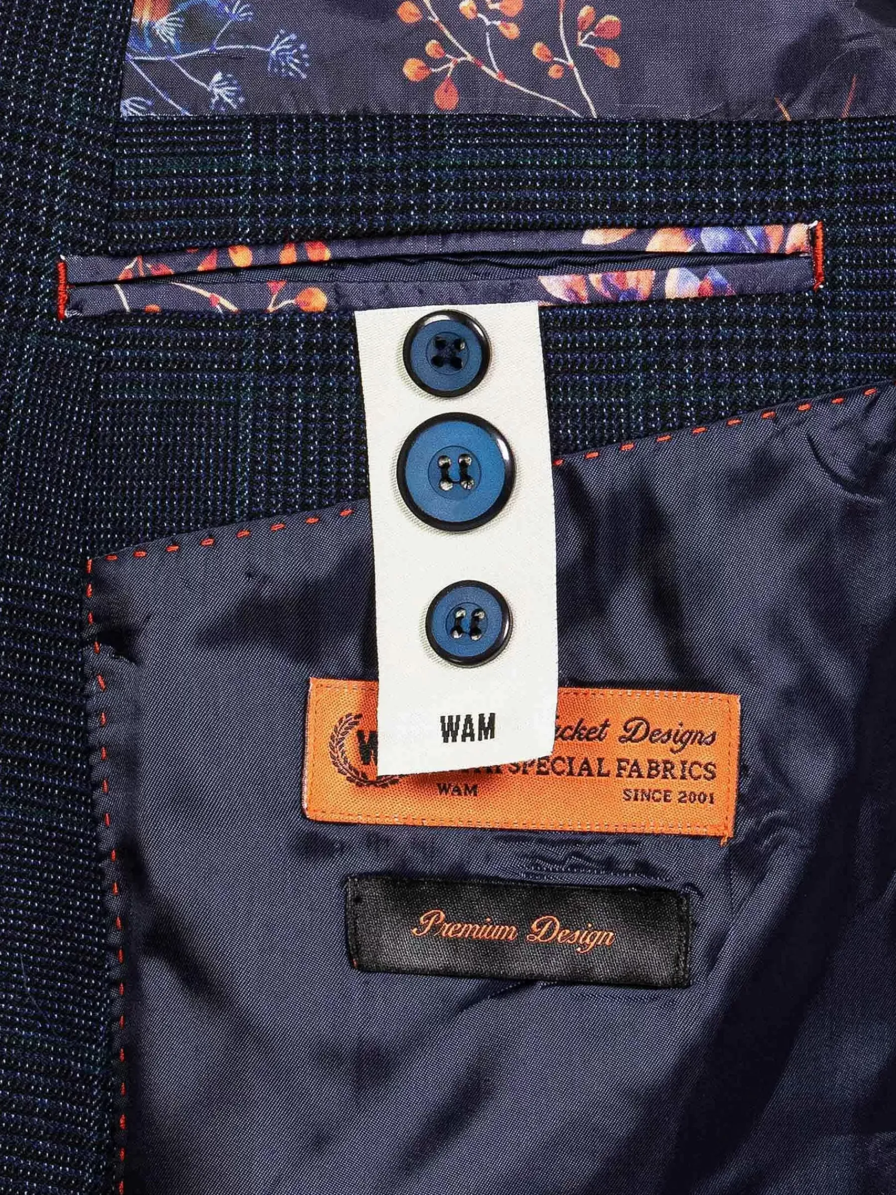 Wam Denim Branco Micro Patterned Navy Blazer| Colberts