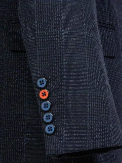 Wam Denim Branco Micro Patterned Navy Blazer| Colberts