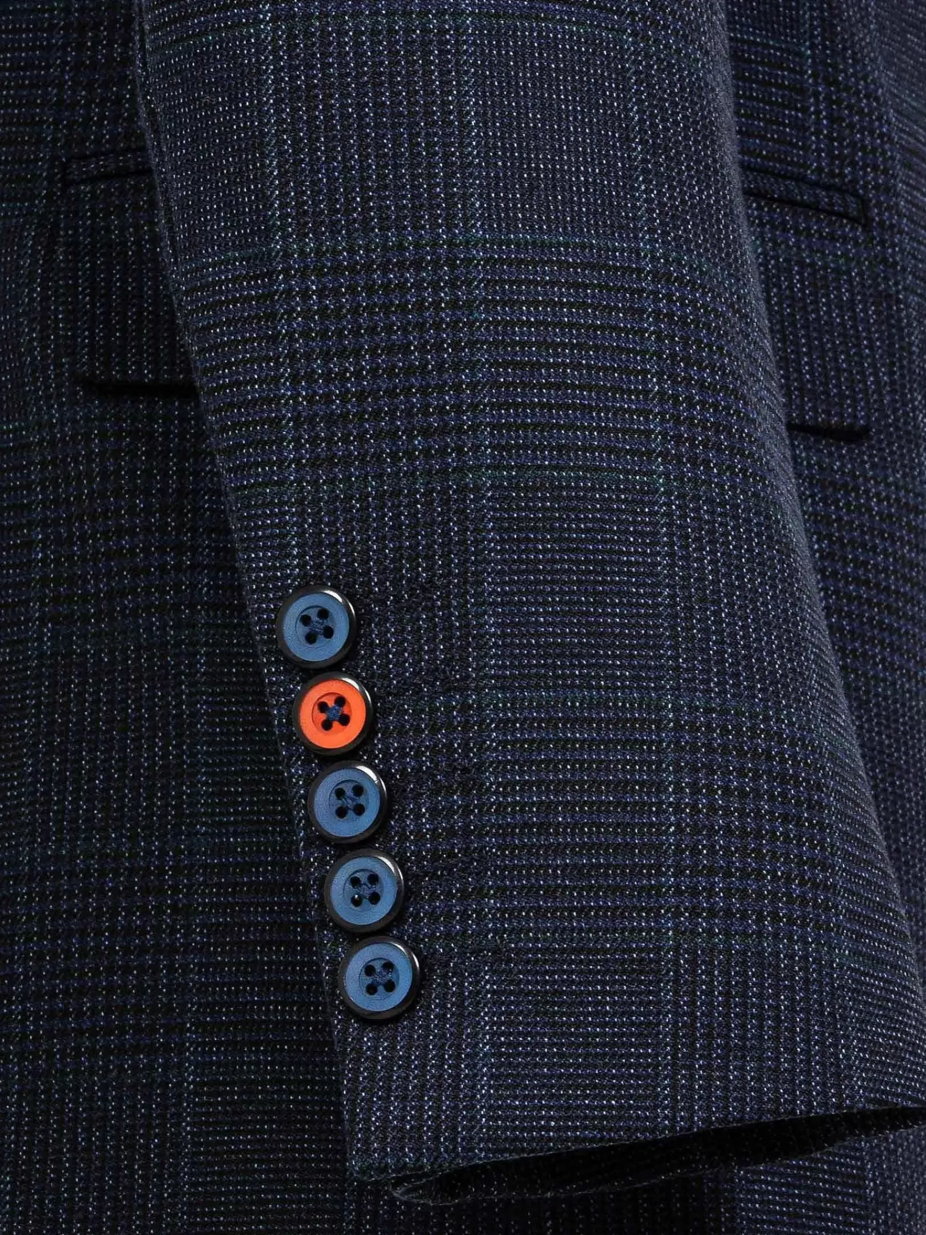 Wam Denim Branco Micro Patterned Navy Blazer| Colberts