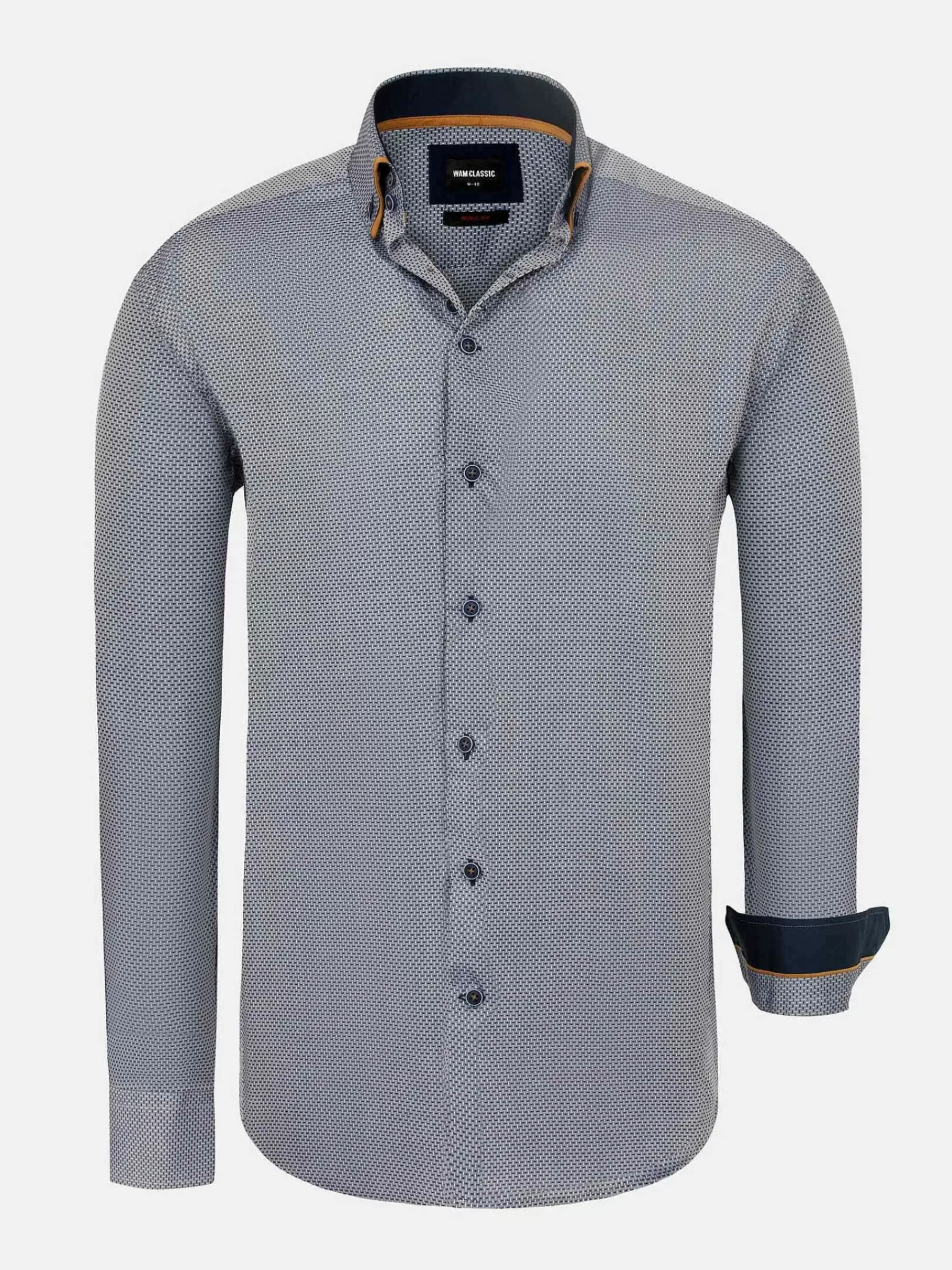 Wam Denim Braxton Regular Fit Grey Overhemd| Overhemd Lange Mouwen