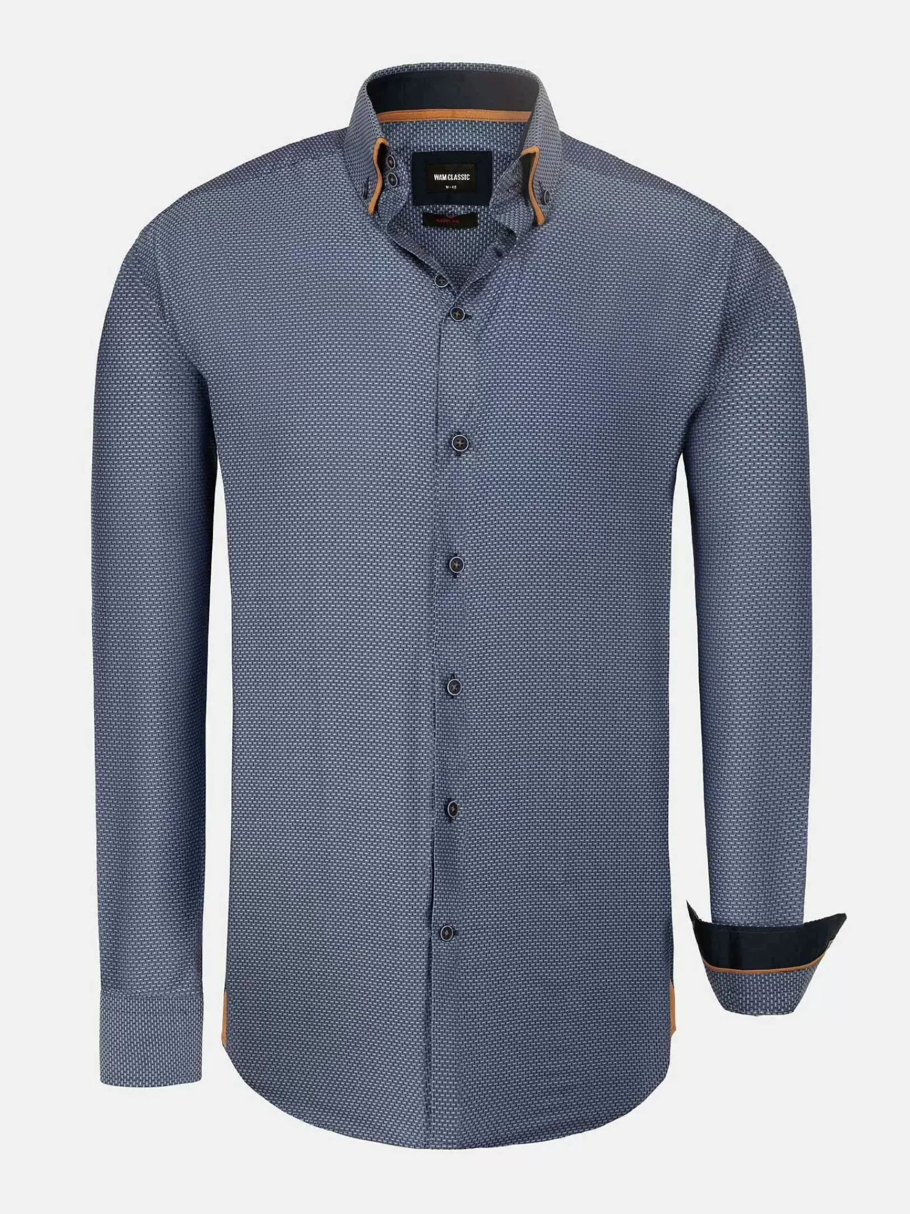 Wam Denim Braxton Regular Fit Light Navy Overhemd| Overhemd Lange Mouwen