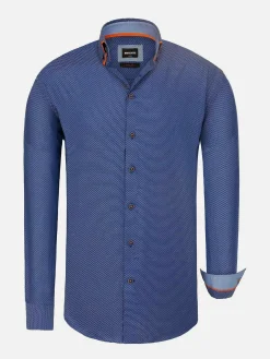Wam Denim Braxton Regular Fit Royal Blue Overhemd| Overhemd Lange Mouwen