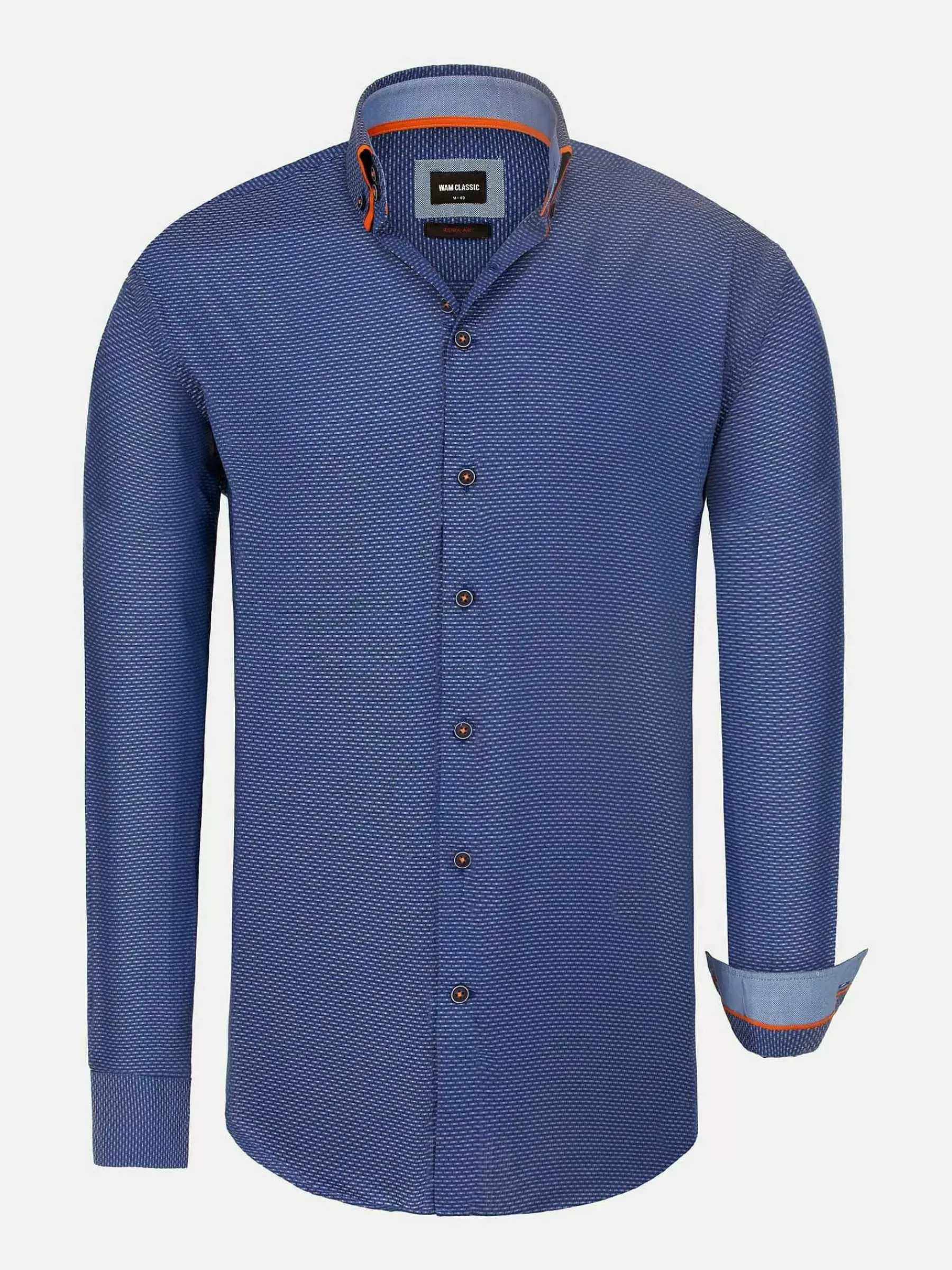 Wam Denim Braxton Regular Fit Royal Blue Overhemd| Overhemd Lange Mouwen