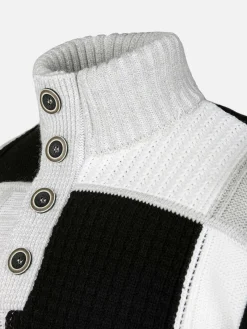 Wam Denim Cambridge Pattern Black White Truien| Truien