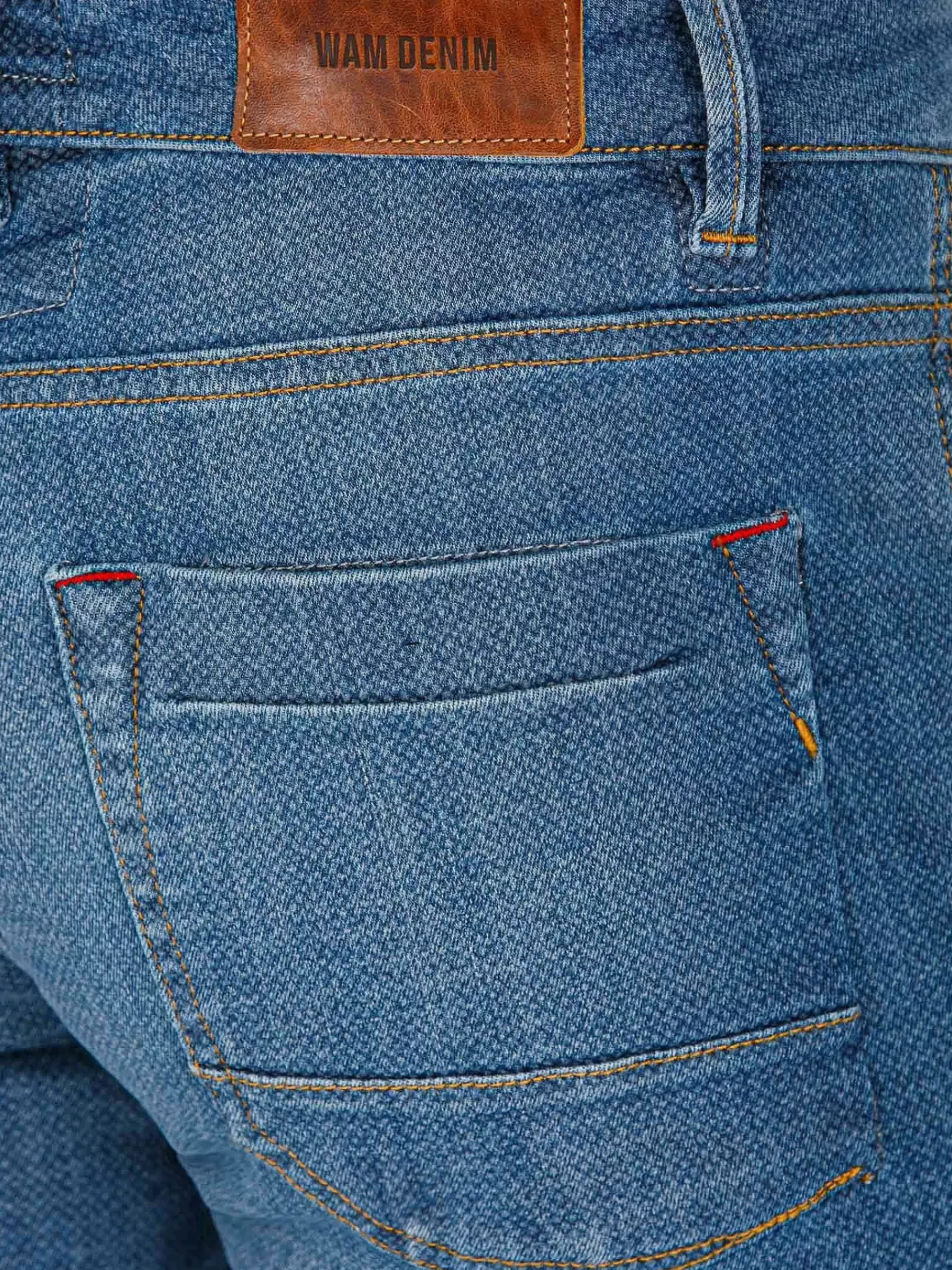 Wam Denim Carinal Mini Check Slim Fit Navy Jeans| Jeans