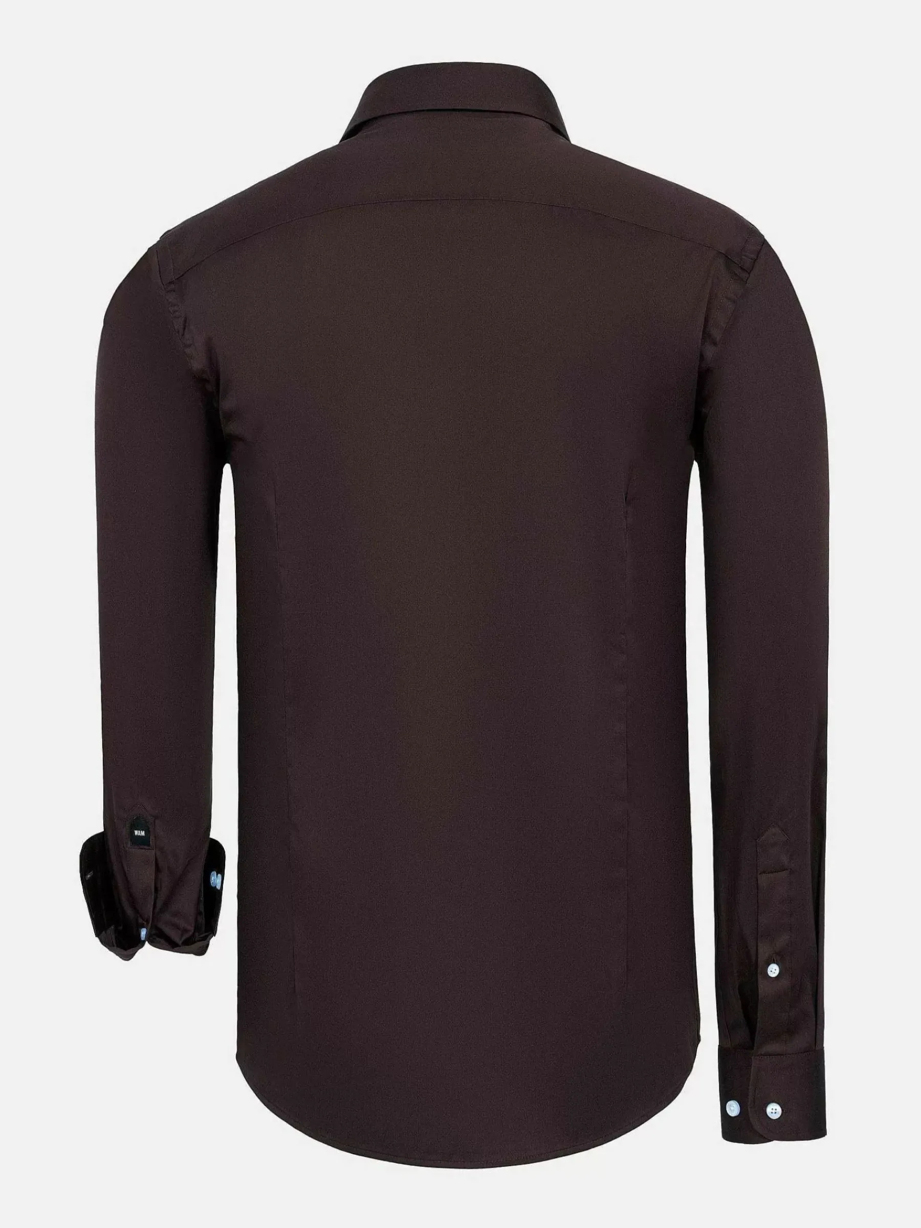 Wam Denim Catalina Brown Solid Overhemd Lange Mouw| Overhemd Lange Mouwen