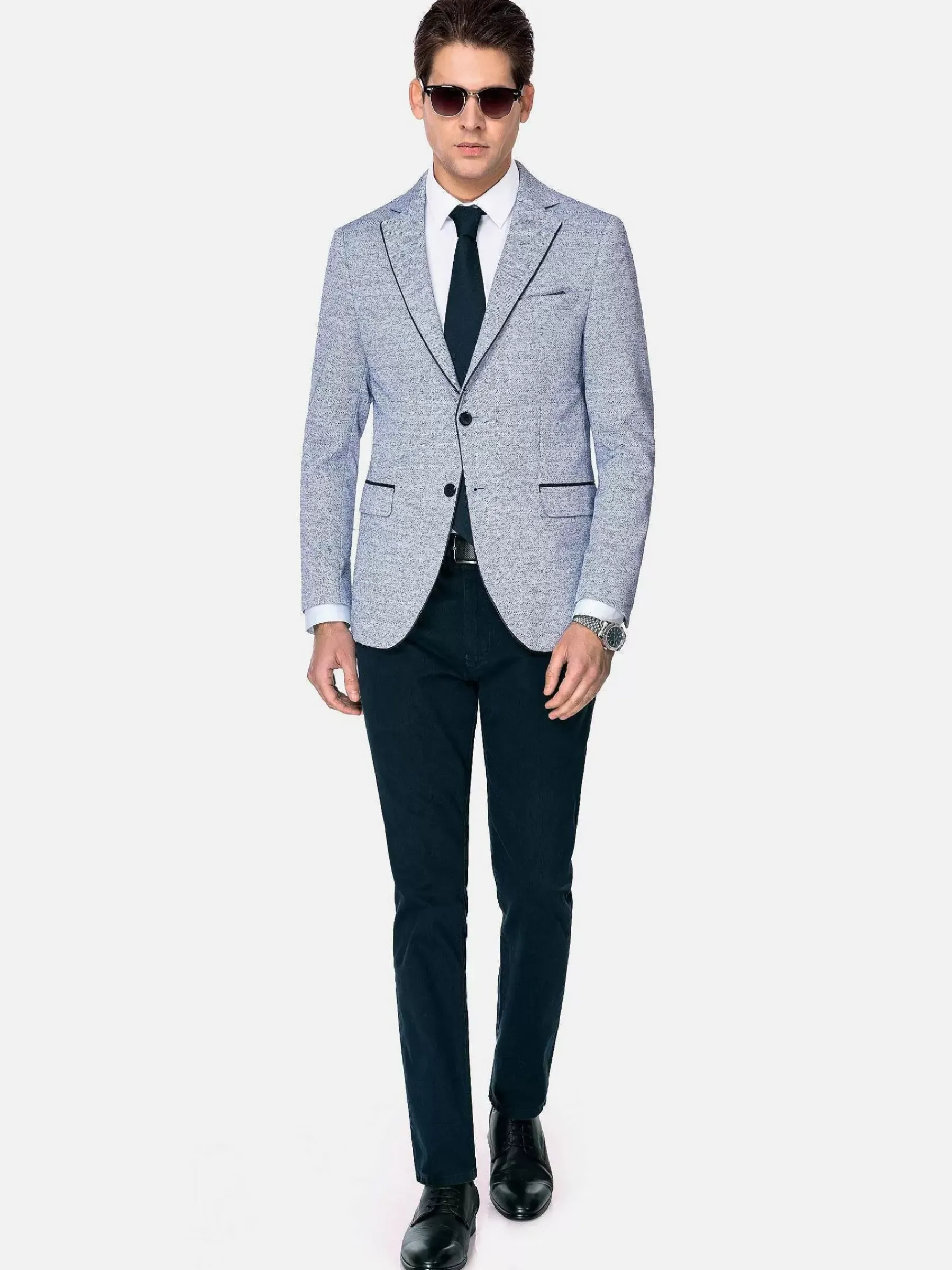 Wam Denim Catania Modern Fit White Navy Colbert| Colberts
