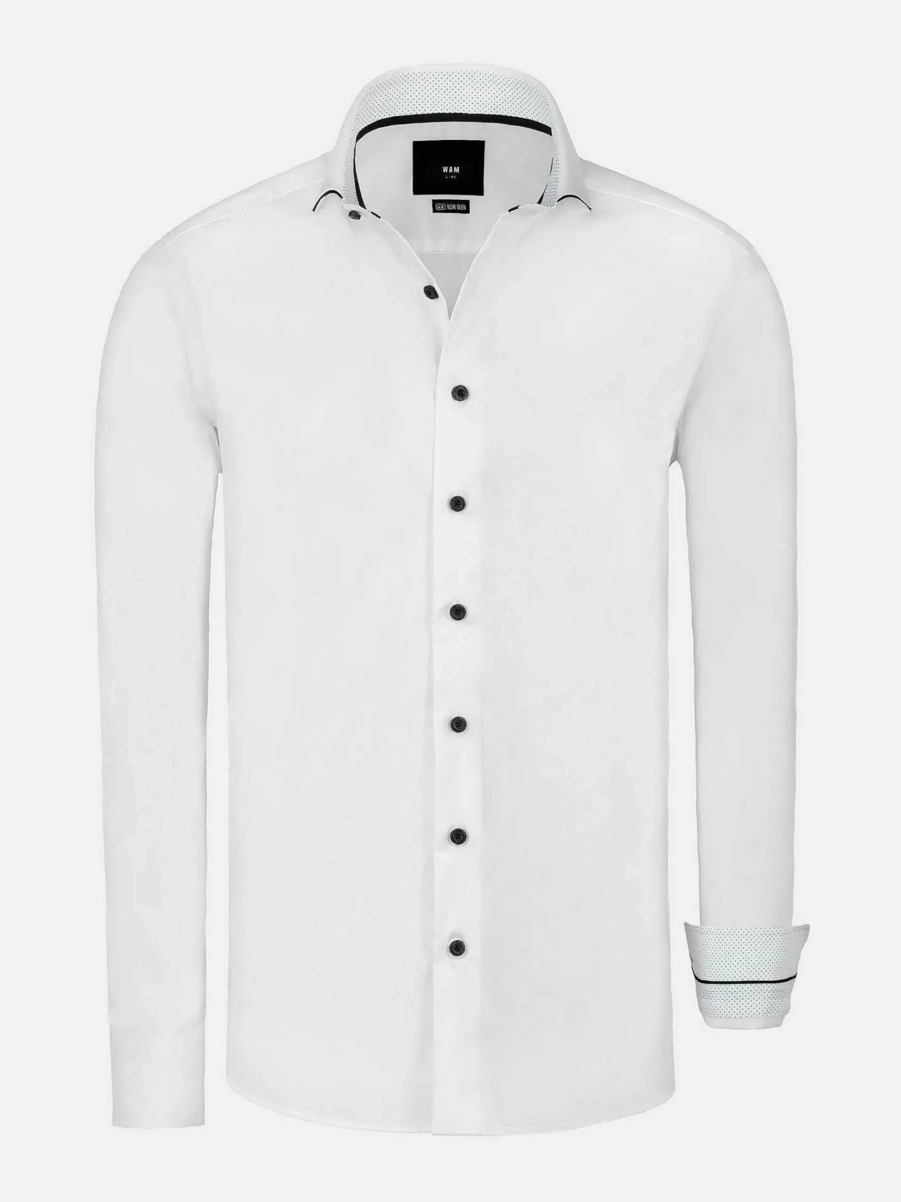 Wam Denim Celestial Tailored Fit White Overhemd Lange Mouw| Overhemd Lange Mouwen