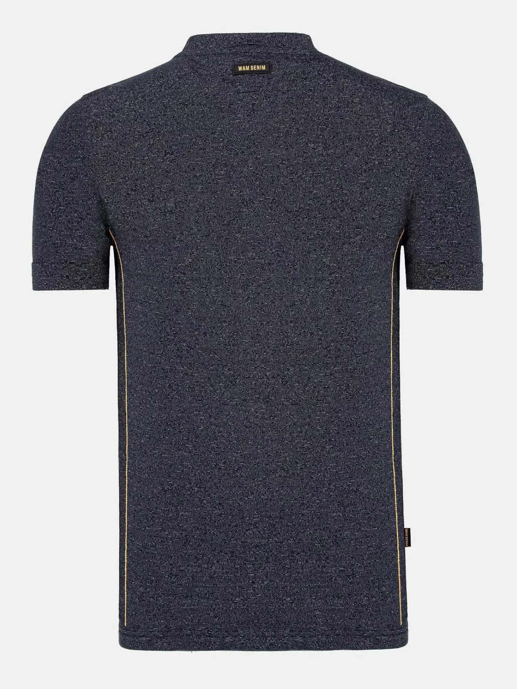 Wam Denim Dirkous V-Neck Button Down Navy T-Shirt| T-Shirts