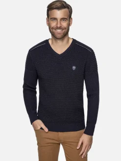 Wam Denim Dover Slim Fit V-Neck Navy Truien| Truien