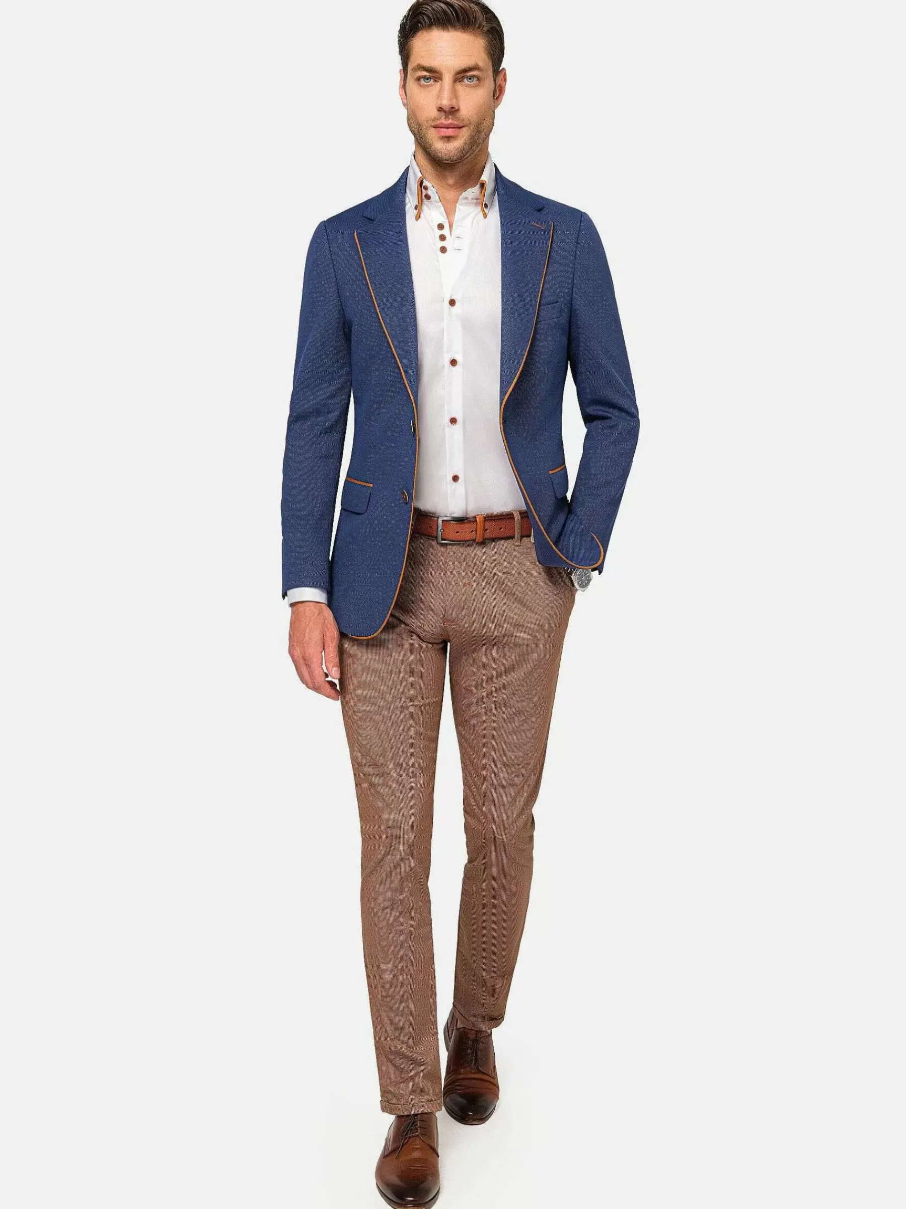 Wam Denim Dwayne Notched Lapel Light Navy Colbert| Colberts