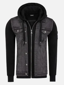 Wam Denim Echten Slim Fit Hoodie Black Vesten| Vesten