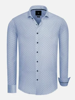 Wam Denim Emiliano Slim Fit Blue Overhemd Lange Mouw| Overhemd Lange Mouwen