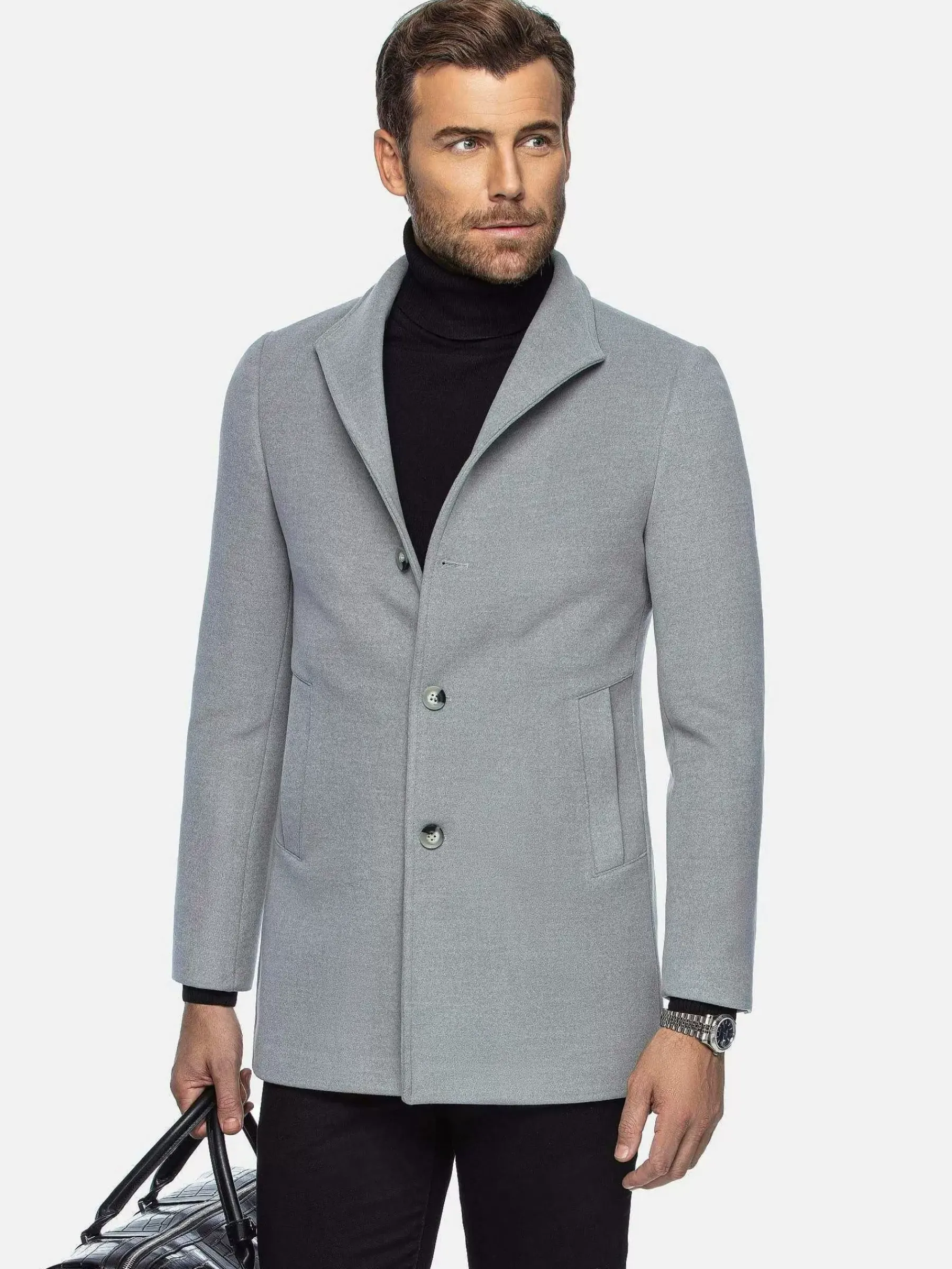 Wam Denim Franklin Three Button Casual Grey Mantelassen| Manteljassen