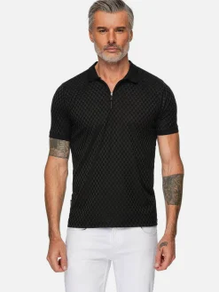 Wam Denim Gonzsles Black Zipper Polo| Polo'S
