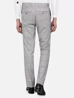 Wam Denim Ground Checkered Slim Fit Grey Pantalon| Pantalons