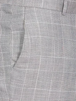 Wam Denim Ground Checkered Slim Fit Grey Pantalon| Pantalons