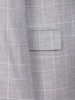 Wam Denim Ground Checkered Slim Fit Grey Colbert| Colberts