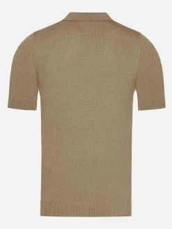 Wam Denim Henry Pique Knit Brown Polo| Polo'S