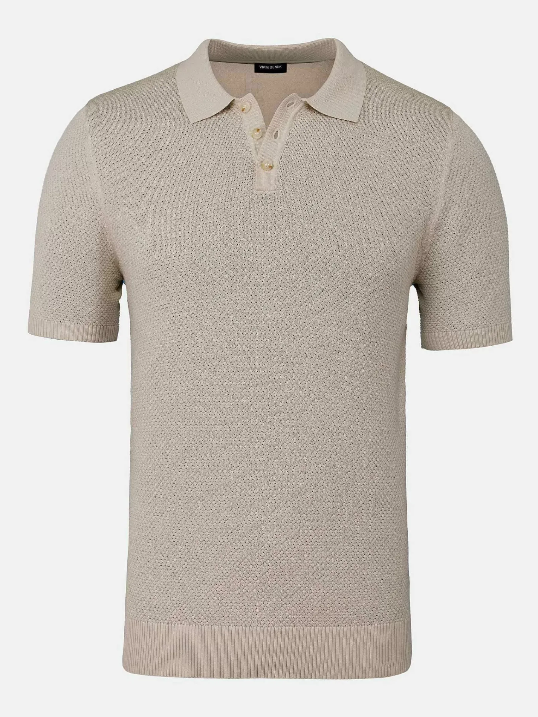 Wam Denim Henry Pique Knit Light Beige Polo| Polo'S