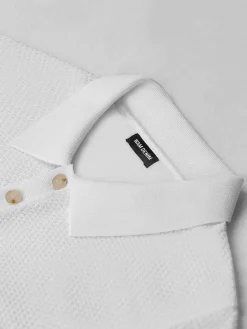 Wam Denim Henry Pique Knit White Polo| Polo'S