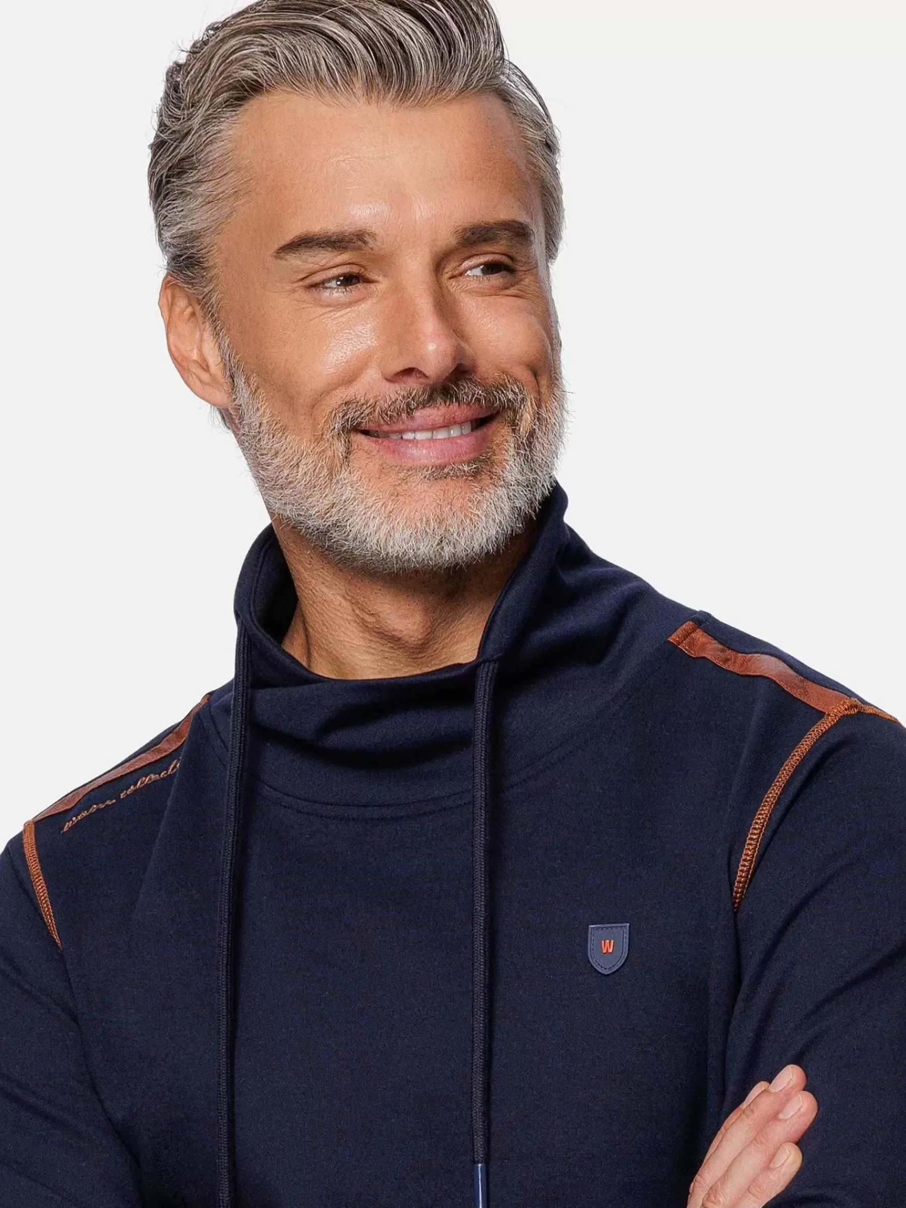 Wam Denim Horizon Turtleneck Navy Sweater| Sweaters