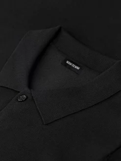 Wam Denim James Full Button-Down Black Polo| Polo'S