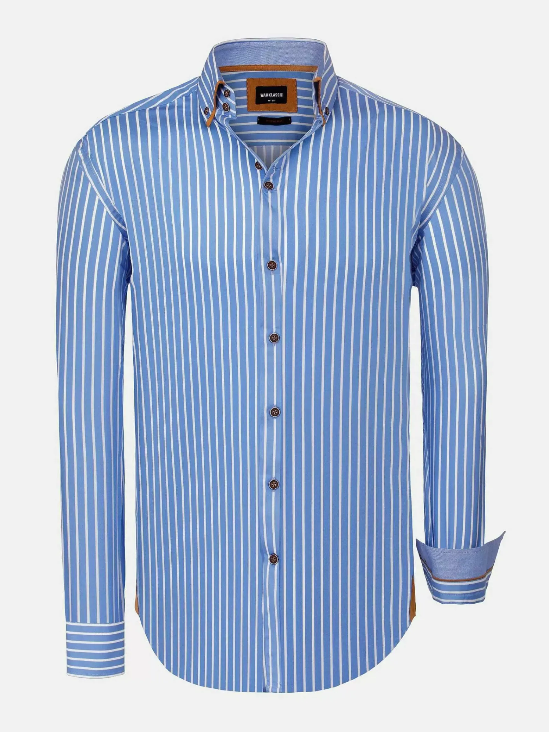 Wam Denim Kevin Regular Fit Blue Overhemd| Overhemd Lange Mouwen