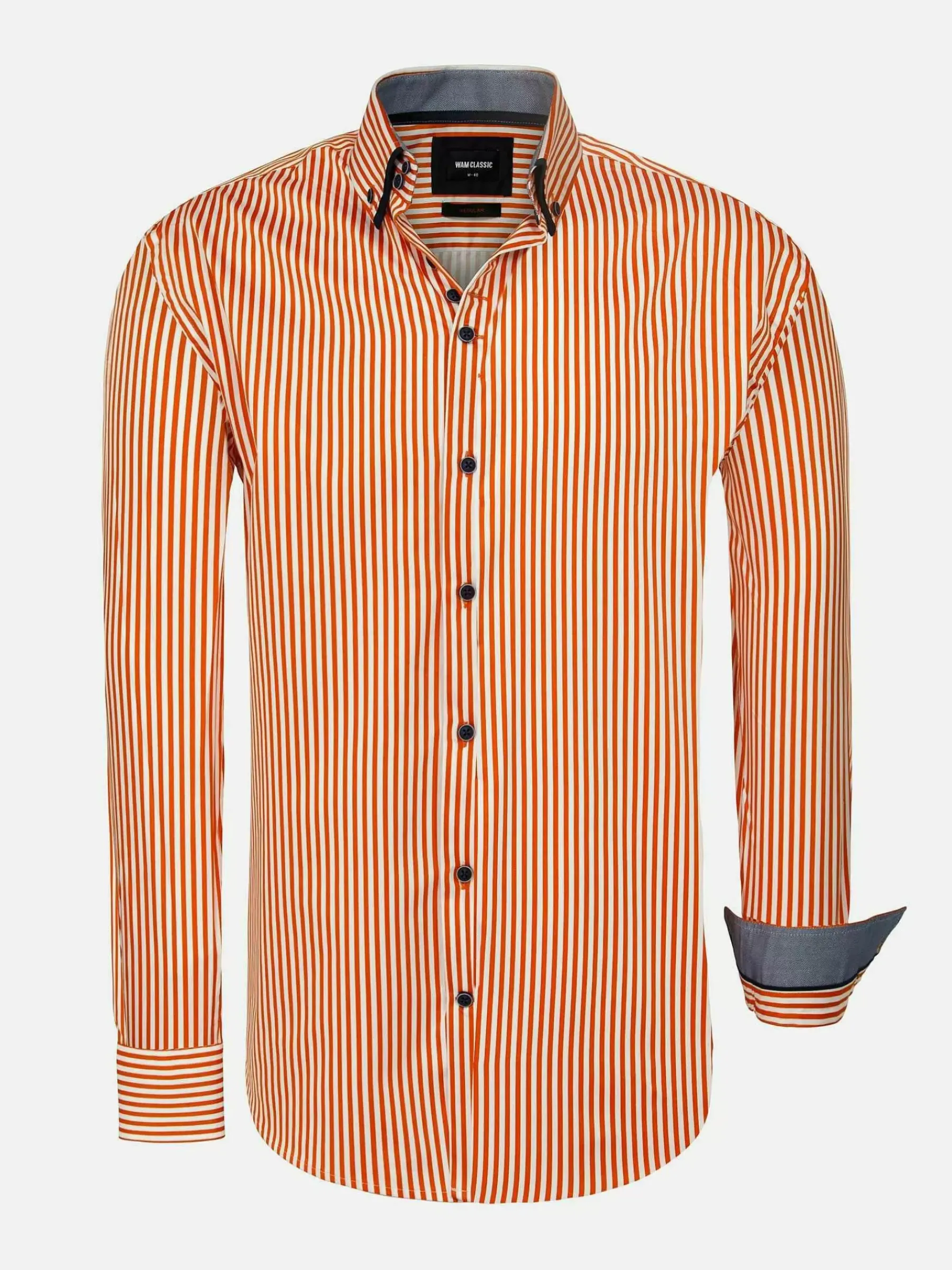 Wam Denim Kevin Regular Fit Orange Overhemd| Overhemd Lange Mouwen