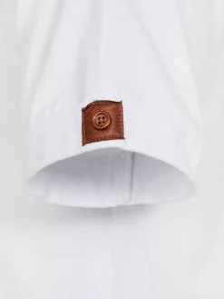 Wam Denim Korfual Casual V-Neck Button T-Shirt White| T-Shirts