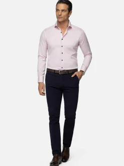 Wam Denim Lance Solid Pink Overhemd Lange Mouw| Overhemd Lange Mouwen