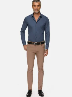 Wam Denim Leira Solid Anthracite Overhemd Lange Mouw| Overhemd Lange Mouwen