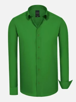 Wam Denim Leira Solid Light Green Overhemd Lange Mouw| Overhemd Lange Mouwen