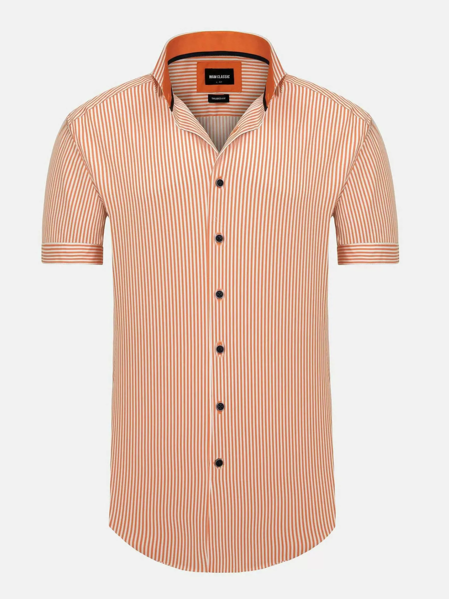 Wam Denim Levi Tailored Fit Orange Overhemd Korte Mouw| Overhemd Korte Mouwen
