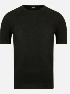Wam Denim Lucas Pique Knit Black T-Shirt| T-Shirts