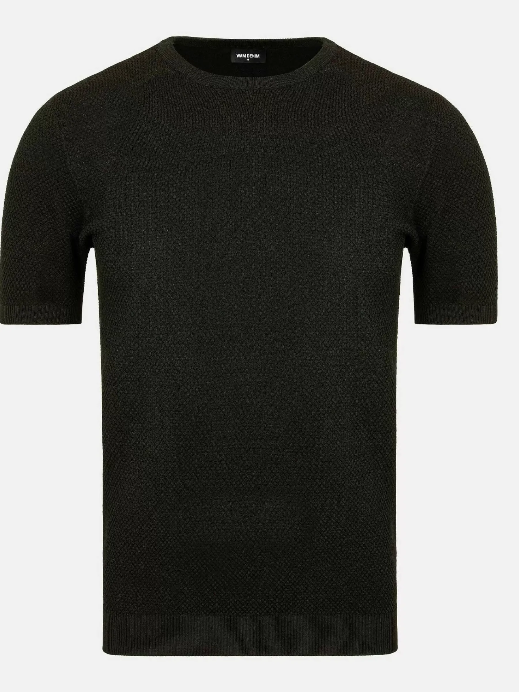 Wam Denim Lucas Pique Knit Black T-Shirt| T-Shirts