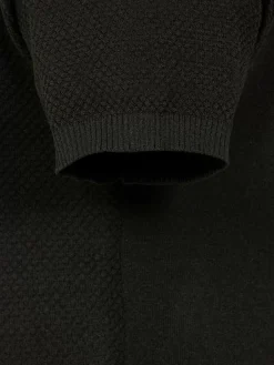 Wam Denim Lucas Pique Knit Black T-Shirt| T-Shirts