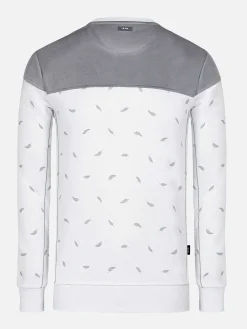 Wam Denim Mariner Ground Floral White Grey Sweater| Sweaters