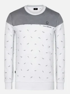Wam Denim Mariner Ground Floral White Grey Sweater| Sweaters