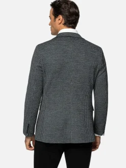 Wam Denim Minevra Checked Slim Fit Black Grey Colbert| Colberts