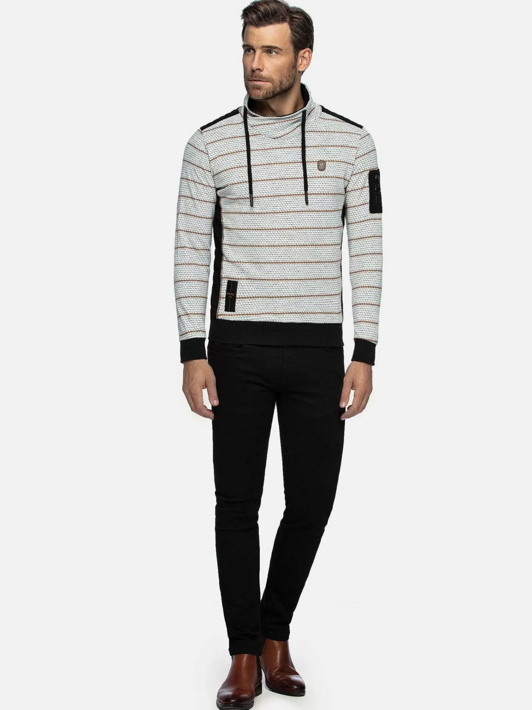 Wam Denim Muro Striped Off-White Sweater| Sweaters