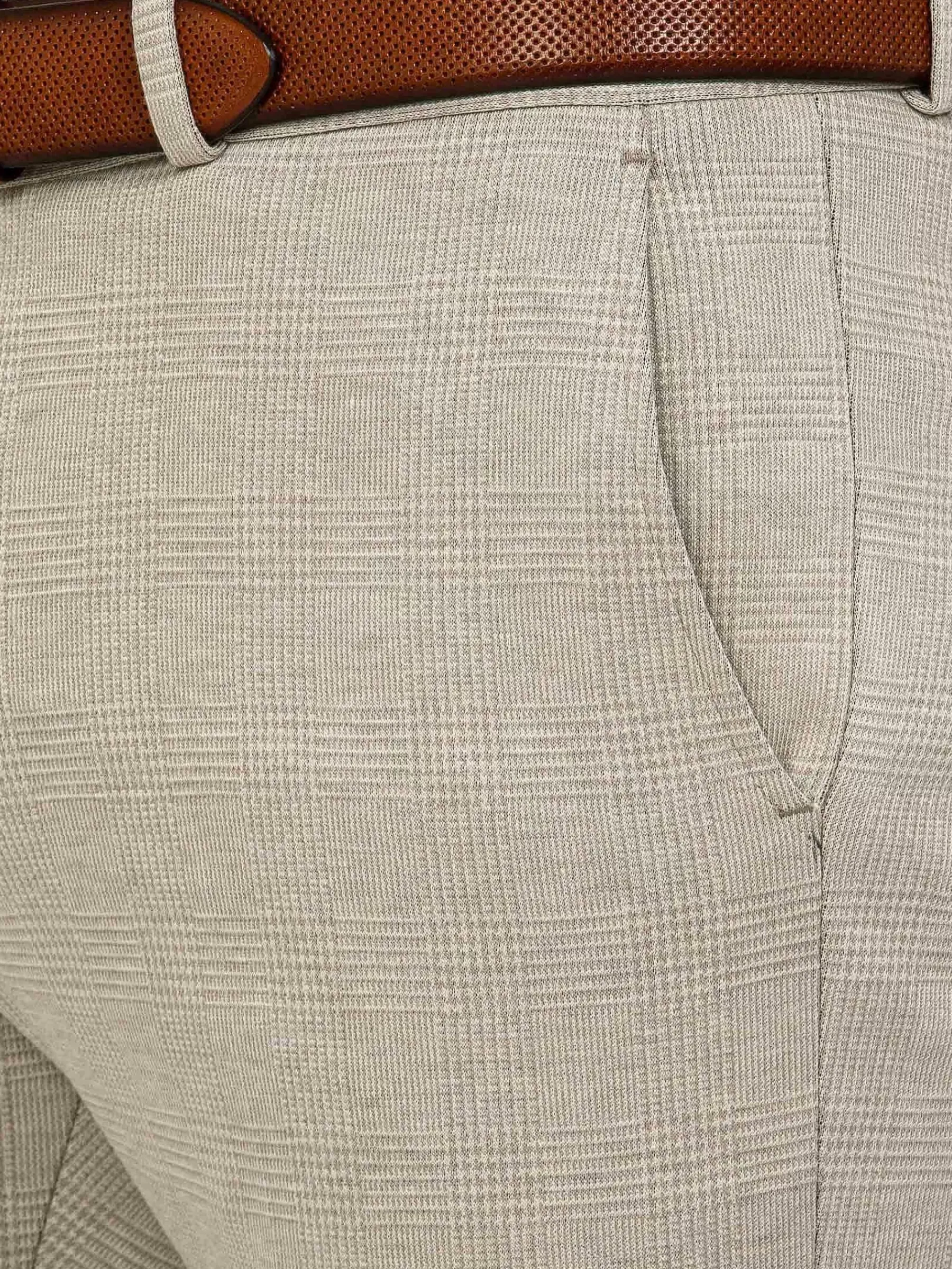 Wam Denim Mustaine Micro Patterned Beige Pants| Pantalons