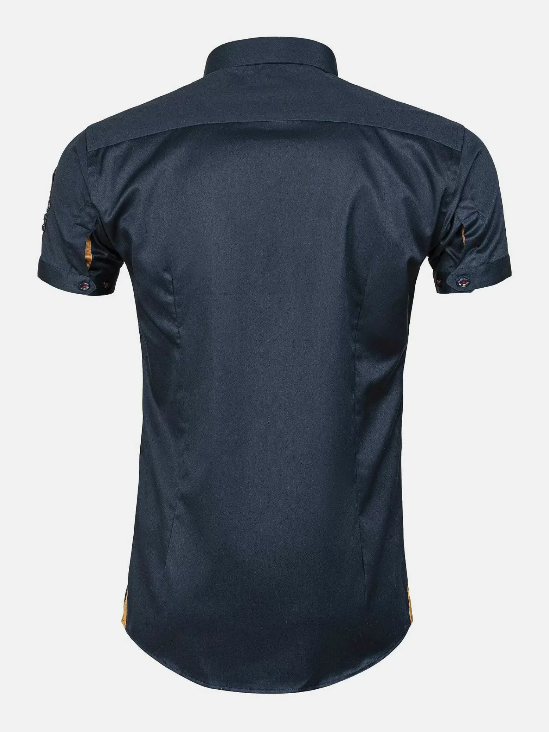 Wam Denim Overhemd Korte Mouw Emble Navy| Overhemd Korte Mouwen