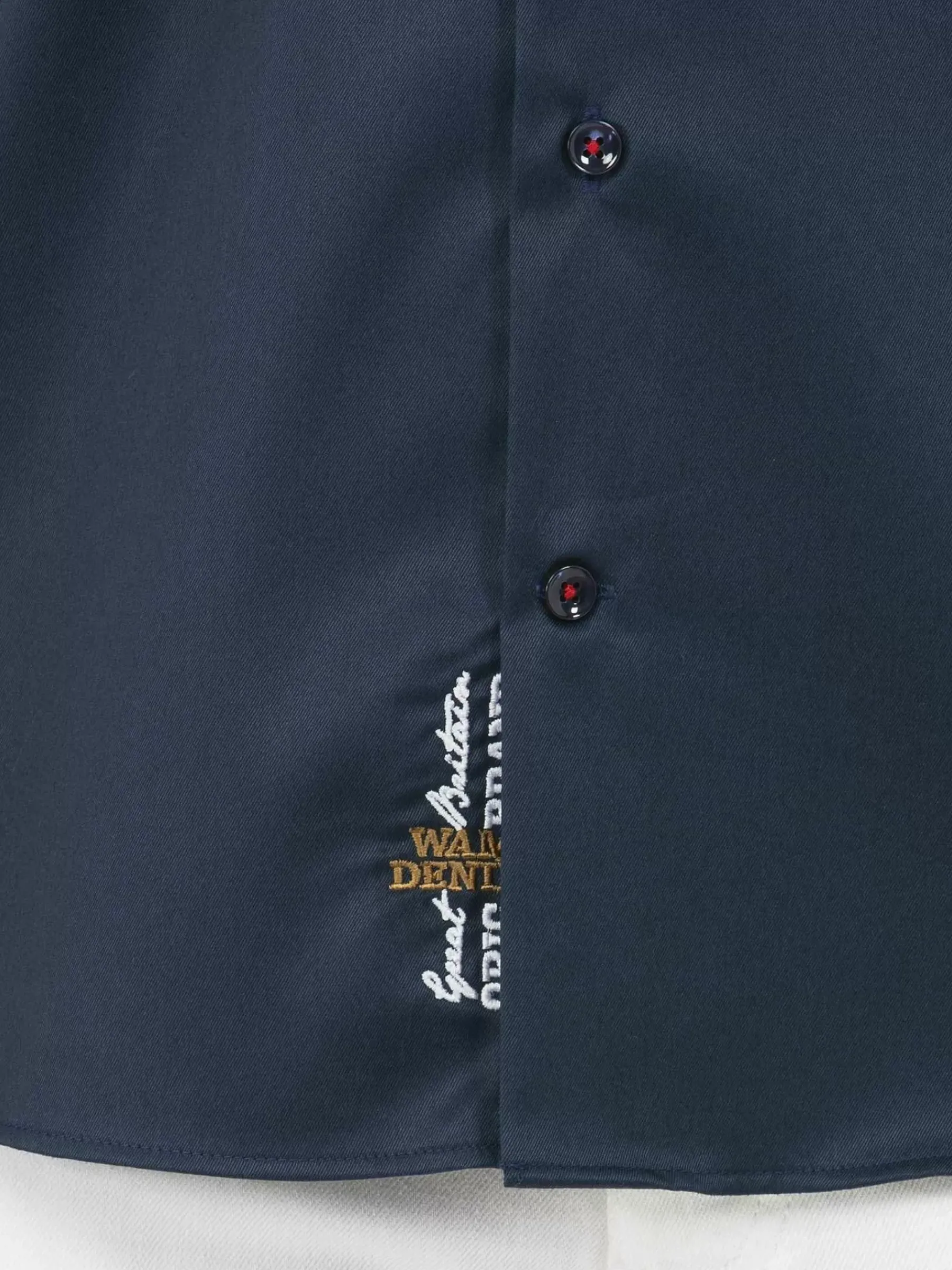 Wam Denim Overhemd Korte Mouw Emble Navy| Overhemd Korte Mouwen