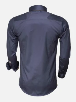 Wam Denim Overhemd Lange Mouw Roma Anthracite| Overhemd Lange Mouwen